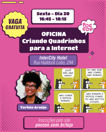 VAGA GRATUITA: Oficina Criando quadrinhos para a internet